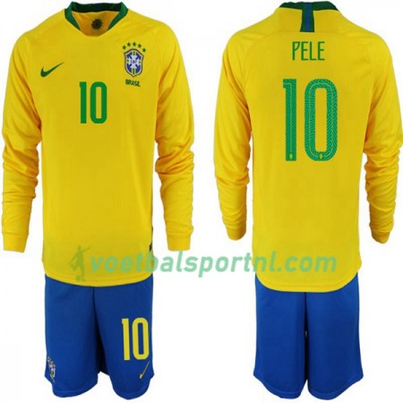 Brazilië Pele 10 Kind Thuis Tenue WK voetbal 2018 L/S
